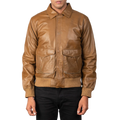 Coffmen Olive Brown A2 Leather Bomber Jacket