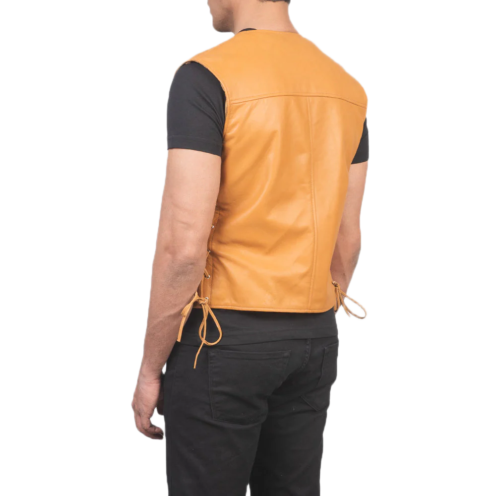 Brandon Tan Brown Leather Vest