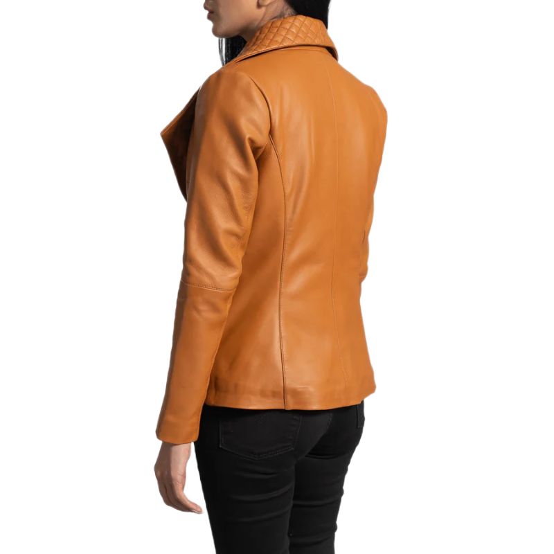 Lee Tan Brown Leather Blazer