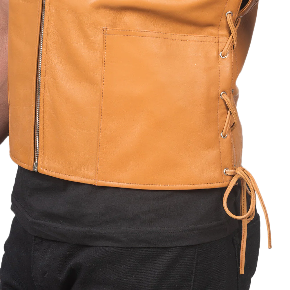 Brandon Tan Brown Leather Vest