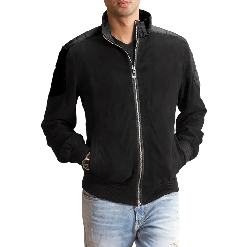 Ethan Hybrid Suede Bomber Jacket